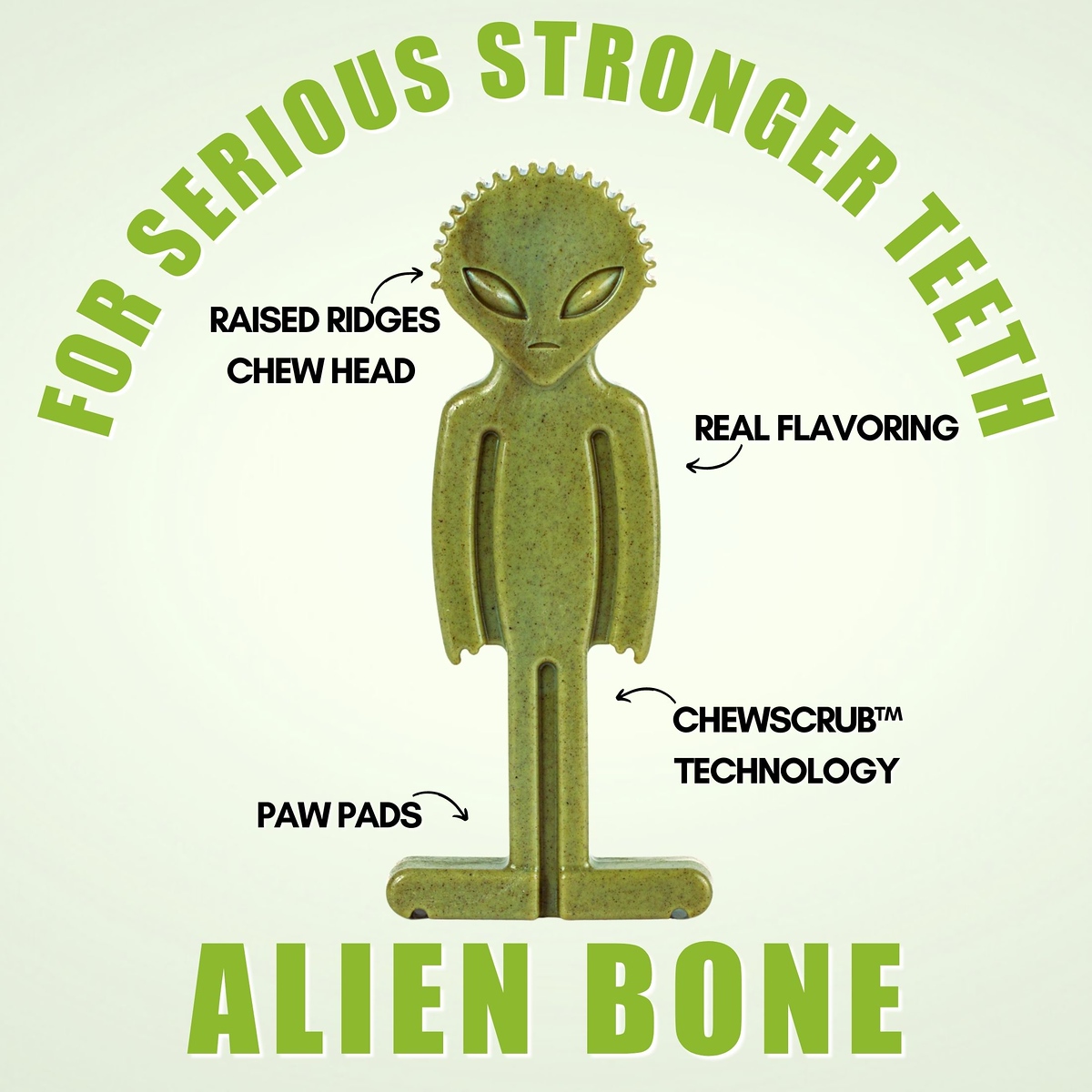 Bullibone Alien Bone Dog Chew Toy, Super Greens photo 3