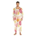 thumbnail image 3 of FORMRS Onesies Pajama for Adults Unisex Hoodie Winter Jumpsuit One Piece Sleepwear, Sizes S-2XL, Pink Floral Orange, 3 of 7