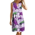 thumbnail image 2 of VBTAPA Summer Beach Dress for Women Cute Sea Turtle Print Casual Sundresses Sleeveless Keyhole Midi Dresses Flowy Tunic Dress Purple XL, 2 of 9