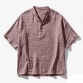 thumbnail image 4 of Aofany Men's Button Down Shirts Short Sleeve Casual Shirts Cotton Linen Summer Beach Shirts Vacation Shirts, 4 of 5