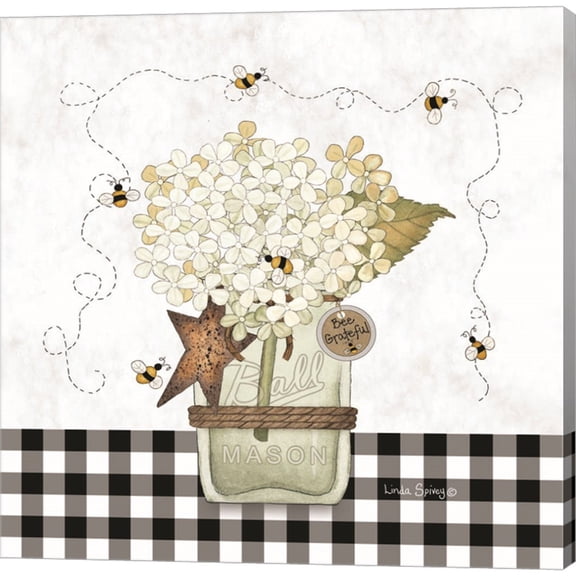 Great Art Now Bee Grateful by Linda Spivey, Canvas Wall Art, 24W x 24H