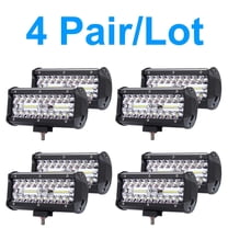 4 Pair Aluminum Shell 7" inch 3 Row 6000K LED Light Bar Yard Truck Boat Auto Camping Worklamp Lighting