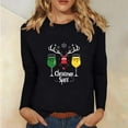 thumbnail image 5 of qucoqpe Womens Merry Christmas Tree Sweatshirt Funny Casual Long Sleeve Graphic Cute Tee Tops Lightweight Pullover Blouse Shirt, 5 of 5