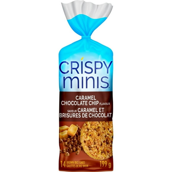 Quaker Crispy Minis Caramel Chocolate Chip Flavour Large Brown Rice Cakes, 199g