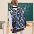 thumbnail image 7 of FORMRS Unisex School Backpack 17" Student Travel Bag with Laptop Compartment, Blue Hexagon Pattern, 7 of 7