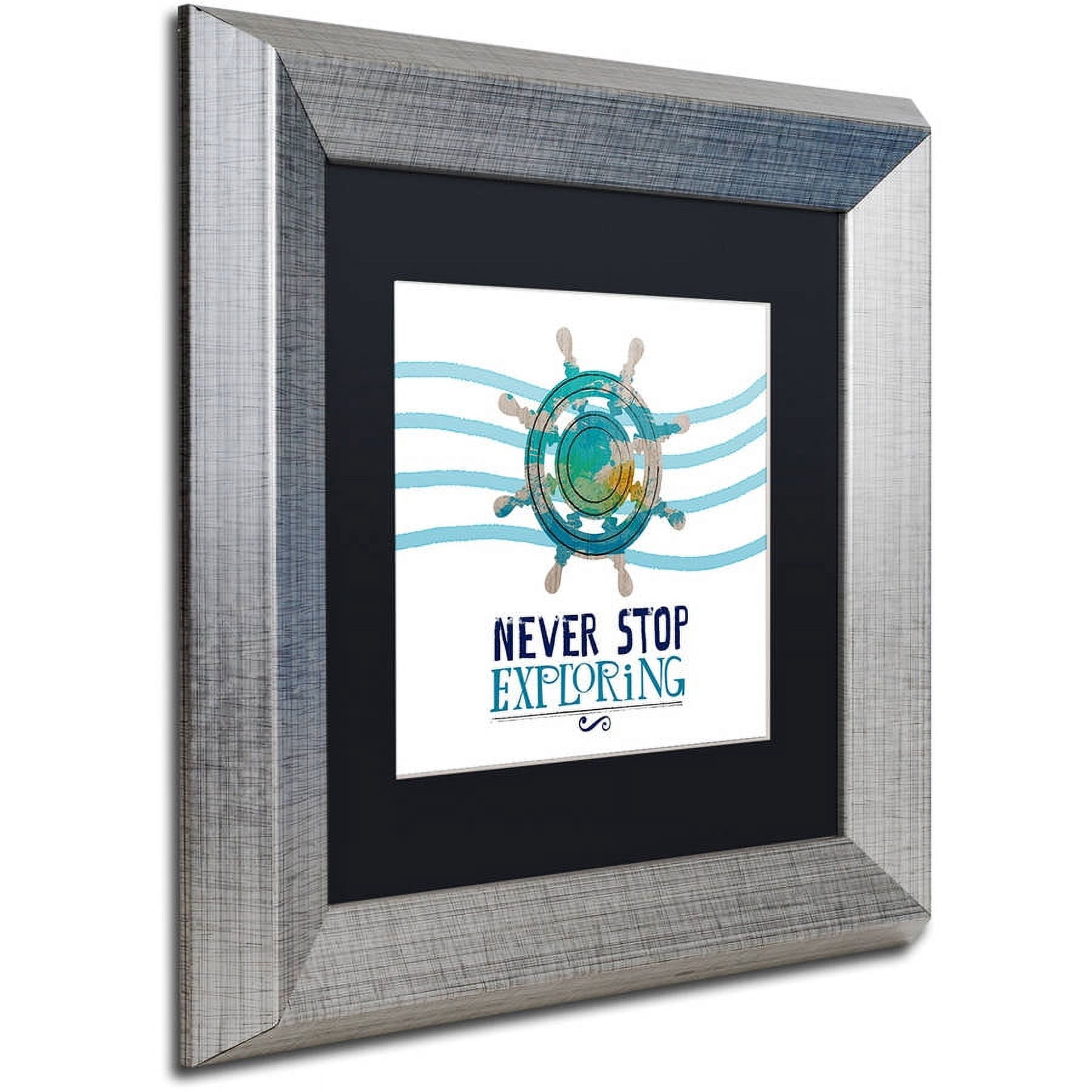 Trademark Fine Art "Exploring" Canvas Art by Lisa Powell Braun, Black Matte, Silver Frame