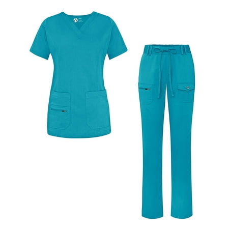 

Adar Pro Breakthrough Plus Scrub Set For Women - Enhanced V-Neck Top & Multi Pocket Pants