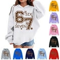 thumbnail image 5 of Kids Hoodies Sweatshirts 6 7 Six Seven Letter Hoodies Sweatshirts Comfortable Print Kids Hooded Sweatshirt Festive Holiday Pullover For Girls And Boys Cozy Top Pink 120(5-6 Years), 5 of 8