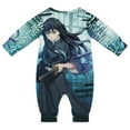 thumbnail image 2 of Demon Slayer Muichiro Tokito Baby Onesie Romper Footless Infant Long Sleeve Jumpsuit for Boys Girls, 2 of 8