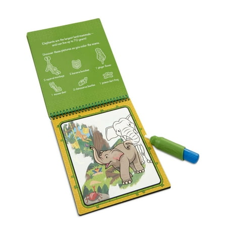 Melissa & Doug On the Go Water Wow! Reusable Water-Reveal Coloring Activity Pad Jungle