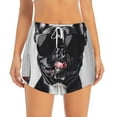thumbnail image 2 of Balery Cool French Bulldog Wine Pantalones cortos deportivos para mujer con forro y dos bolsillos, elásticos, para entrenamiento, gimnasio, yoga-XX-Large, 2 of 7