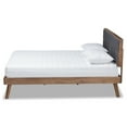 thumbnail image 6 of Baxton Studio Alke Mid-Century Modern Dark Grey Fabric Upholstered Walnut Brown Finished Wood Queen Size Platform Bed, 6 of 10