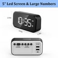 thumbnail image 3 of YOPTOP Réveil Numérique à Affichage LED Portable Moderne Écran Miroir USB Veilleuse Heure de Table Horloge de Chevet, Blanc, 3 of 8
