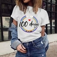 thumbnail image 2 of IROINNID Women's Casual Fashion T-shirt Short Sleeve Round Neck Happy 100th Day Of School Printed Tops, 2 of 7