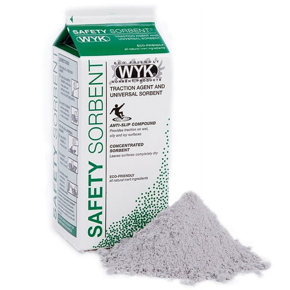 Wyk Sorbents Anti-Slip Safety Sorbent Gray, 0.5 gal., Shaker Carton, Odorless, Granular | 12/Pack