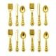 thumbnail image 2 of 12 Uds., Juguetes de vajilla de , 1:12, cuchillo de aleación, tenedor, , de accesorios para de comedor dorado CUTICAT Vajilla de casa de muñecas, 2 of 6