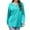 Sky Blue, variant on Lmnyox Women's Casual Solid Tops Casual Loose Long Sleeve V Neck Cotton Shirts Fashion Basic Pullover Tee