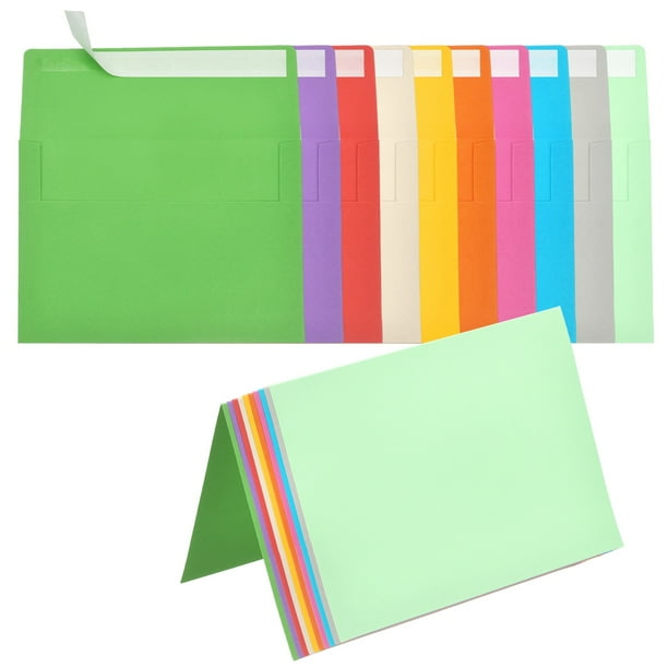 Uxcell 50 Paquete 10 Colores Asortidos 5x7 Sobres con Tarjetas Sello Autoadhesivo A7 Sobres para Tarjetas de Felicitación e Invitaciones