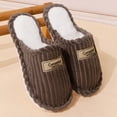 thumbnail image 4 of Kopltyrfg Women's Comfy Scuff Slippers Soft Striped Terry Cloth Memory Foam Home House Shoe |Coffee 42, 4 of 5