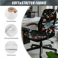 thumbnail image 3 of HELLHERO Dragonfly Flower Print Office Chair Cover Set, Anti-dust Removable Office Chair Cover with Armrest Covers, Stretchable Swivel Chairs Slipcovers, 3 of 6