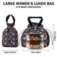 thumbnail image 5 of Pioneer Flower Floral Print Pattern Drawstring Lunch Bag Women - Drawstring Lunch Bag Insulated for Work Office - Stain-Resistant Large Lunchbags for Women with Multi-Pockets, 5 of 6