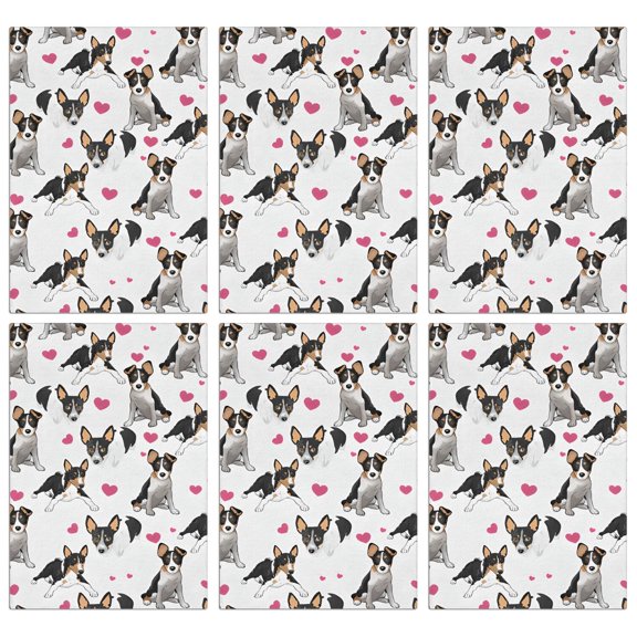 6 Pcs Funny Kitchen Towels,Dog Pattern with Hearts Microfiber Dish Towels,Kitchen Tea Towels,Kitchen Towel Set (18" X 26")