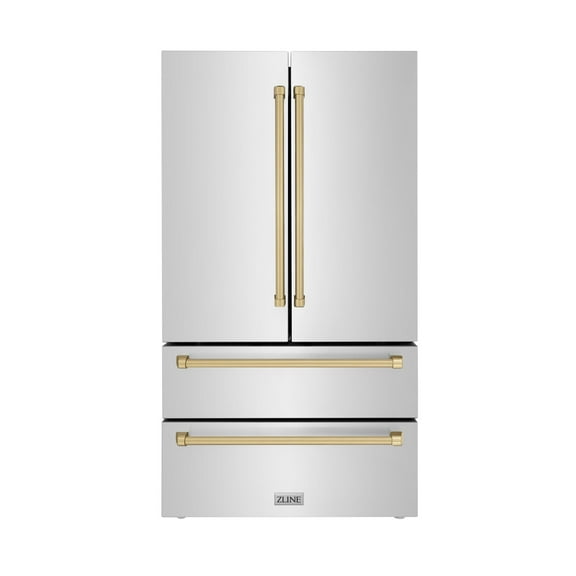 ZLINE Kitchen Autograph Edition 225 cu ft Fingerprint Resistant Refrigerator Stainless Steel