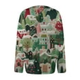 thumbnail image 4 of WTOBBY Women's Fashion Printed Long Sleeve Knitted Cardigan Button Down Jacket, Christmas Pattern Warm and Soft Outerwear for Casual and Party Wear,Green 5XL, 4 of 7