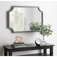 thumbnail image 2 of Kate and Laurel Hogan Wood Framed Mirror with Scallop Corners, 24x36 Inches, Gray, 2 of 2