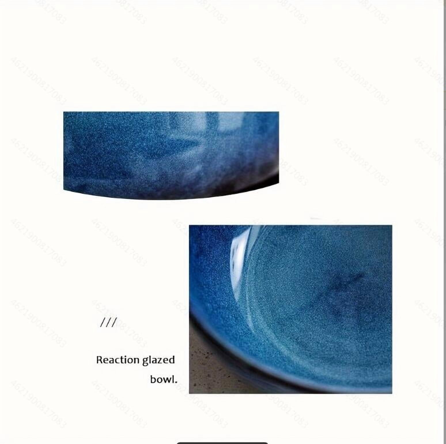 Kinglang 1Pcs 2400ml Super Big Salad Bowl Ceramic Blue Big Deep Capacity Bowl