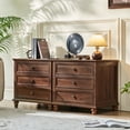 thumbnail image 4 of Farmhouse Nightstand with Charging Station & 24" Top,Bedside Table with 3 Drawers,Modern End Side Table for Bedroom, Brown, 4 of 7