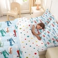 thumbnail image 4 of Manfei Colorful Cartoon Airplane 7pcs Bedding Comforter Set,Multicolor Aircraft Theme Queen Bedding Sets For Boys Kids,Reversible, 4 of 6