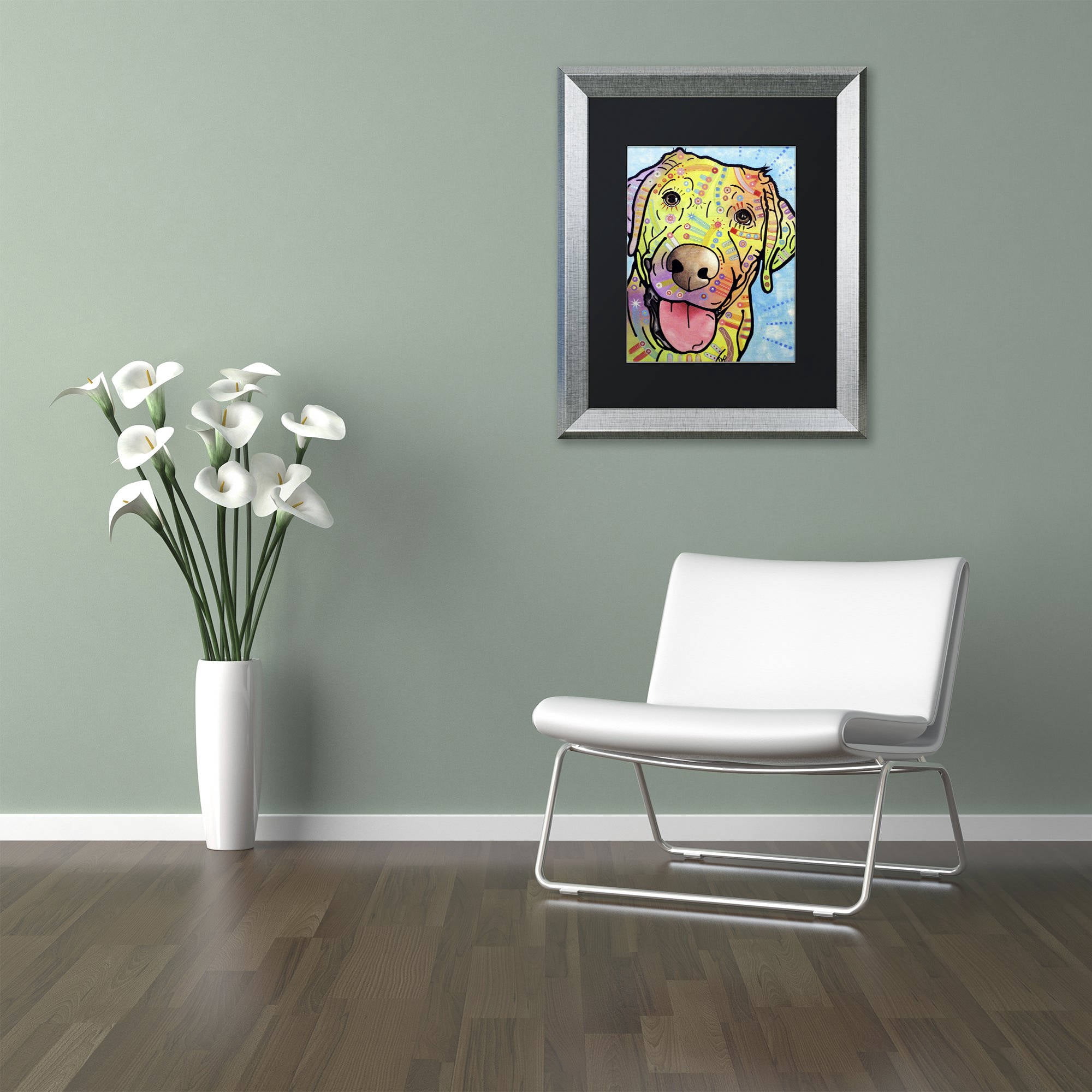 Trademark Fine Art "Sunny" Canvas Art by Dean Russo, Black Matte, Silver Frame