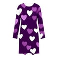 thumbnail image 5 of Censtreet Nightgowns for Women Long Sleeve Night Gown Soft Sleep Shirts Women's Sleepwear Heart Print Sleep Dress, 5 of 6
