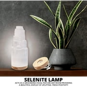 Himalayan Glow Natural Selenite Lamp (5-7 lbs), 100% Natural Selenite Crystal, Hand Carved