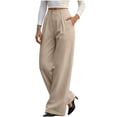 thumbnail image 2 of PWPSG Women's Corduroy Pants High Waist Double Button Wide Leg Casual Trousers with Pockets Fall, 2 of 10