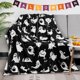 thumbnail image 1 of Mantas de mansión embrujada de murciélagos de Halloween, manta de franela suave y cálida morada, cama con fantasmas sonrientes para sofá cama, regalos de Halloween xuanjing  unisex, 1 of 2