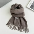 thumbnail image 6 of 100% Pure Wool Scarf for Women & Men, 11 Color Soft & Warm Winter Wrap with Fringe,180*30cm,brown, 6 of 13