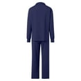 thumbnail image 4 of Womens Fashion Two Piece Suit - Padded V Neck Top & Trousers, Solid Color Casual Outfit for Autumn/Winter, 4 of 6