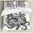 thumbnail image 3 of Ambesonne Kraken Squid Fish with Fins Sea Spiritual Animal Cuttlefish Underwater Alien Artisan Print Duvet Cover Set, 3 of 3