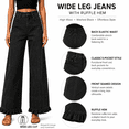 thumbnail image 3 of Aezemi Ruffle Jeans for Women Button High Waisted Trendy Denim Pants Fashion Outdoor Ruffle Hem Pants with Pockets XXL, 3 of 7