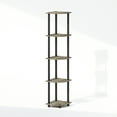 thumbnail image 5 of Furinno Turn n Tube 5 Tier 11.6 in x 57.7 in Particle Board French Oak Corner Bookcase, 5 of 6