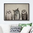 thumbnail image 2 of PixonSign Framed Canvas Print Wall Art Variety of Owl Portraits Vintage Antique Farmhouse Decor Nature Animals Modern Art Realism Cozy Decorative Colorful Multicolor - 16"x24" Black, 2 of 5