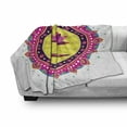 thumbnail image 3 of Lotus Flower Soft Flannel Fleece Throw Blanket, Circular Mandala Inspired Motif a Pinkish Blossom Boho, Cozy Plush for Indoor and Outdoor Use, 70" x 90", Multicolor, by Ambesonne, 3 of 6