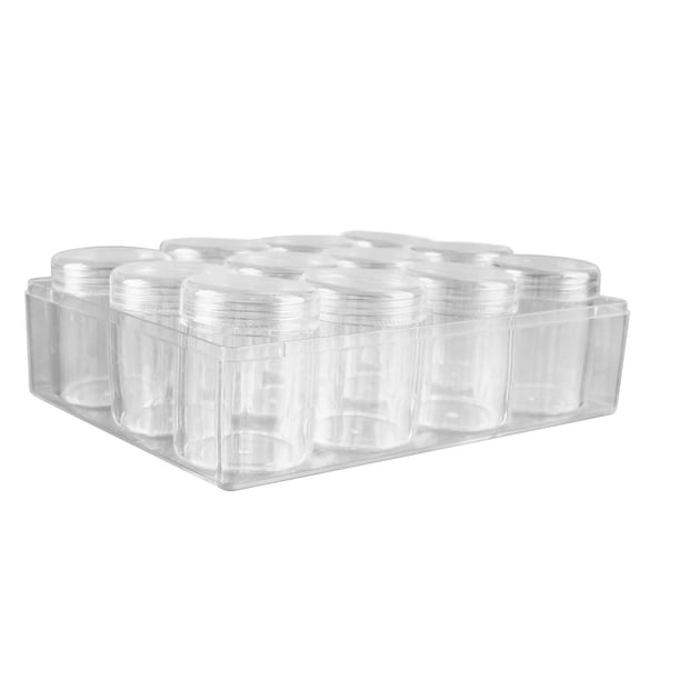 Caja Organizadora Redonda En Espiral Con Cuerpo De Botella Transparente De 12 Rejillas, Caja De Almacenamiento Rectangular Grande Con Doble Sellado Y Tapas, Contenedor De Plástico