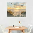 thumbnail image 2 of PRATYUS Bedroom Canvas Wall Art Beach: Ocean Scene Sea Artwork Large Sunset Coastal Landscape Painting Picture Modern Seascape Seaside Seashore Print Decor for Living Room Home, 2 of 6