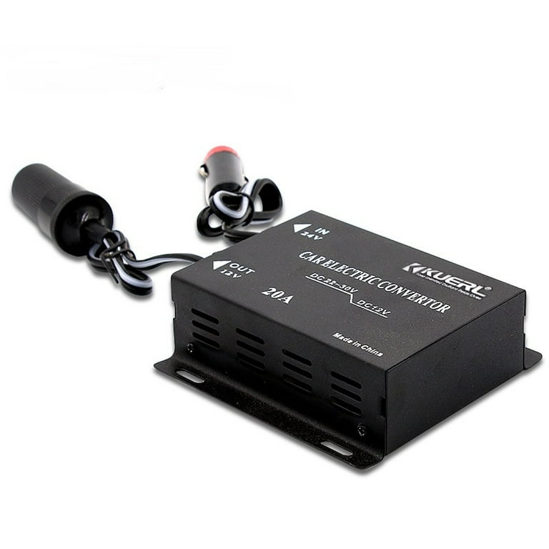 Truck 24V DC to Car 12V DC Cigarette Lighter Buck Converter Power Adapter