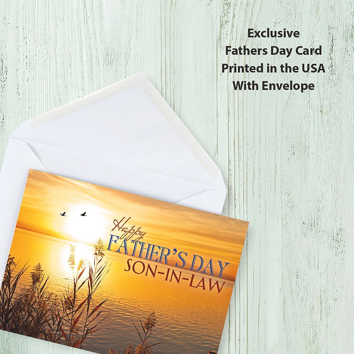 Current Sunrise Son-in-Law Father’s Day Greeting Card with White Envelope, Happy Greetings for Any Father, Grandfather, Son, Husband, Brother, Uncle, or Step Dad, Large 5"x7" Single Card
