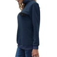 thumbnail image 2 of Femmes Mode Fermeture Éclair Manches Longues Matelassé Pull-Over Chemise Top, 2 of 6