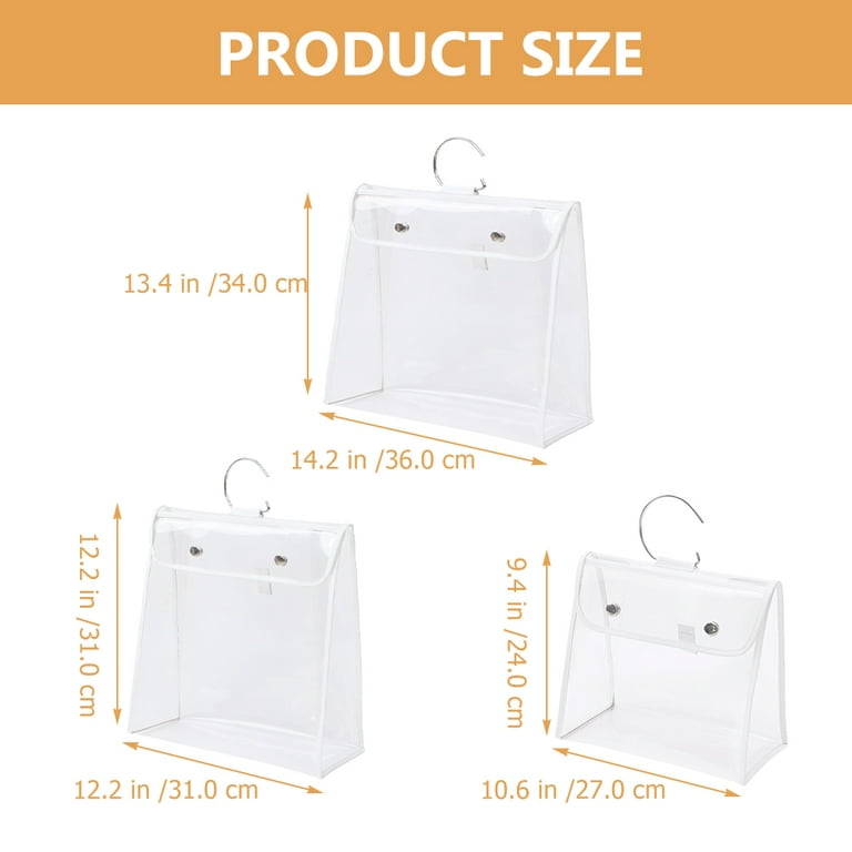 3pcs Handbags Dust Bags Clear Handbag Storage Bag Purse Hanging Organizer, Size: 38x36x4CM